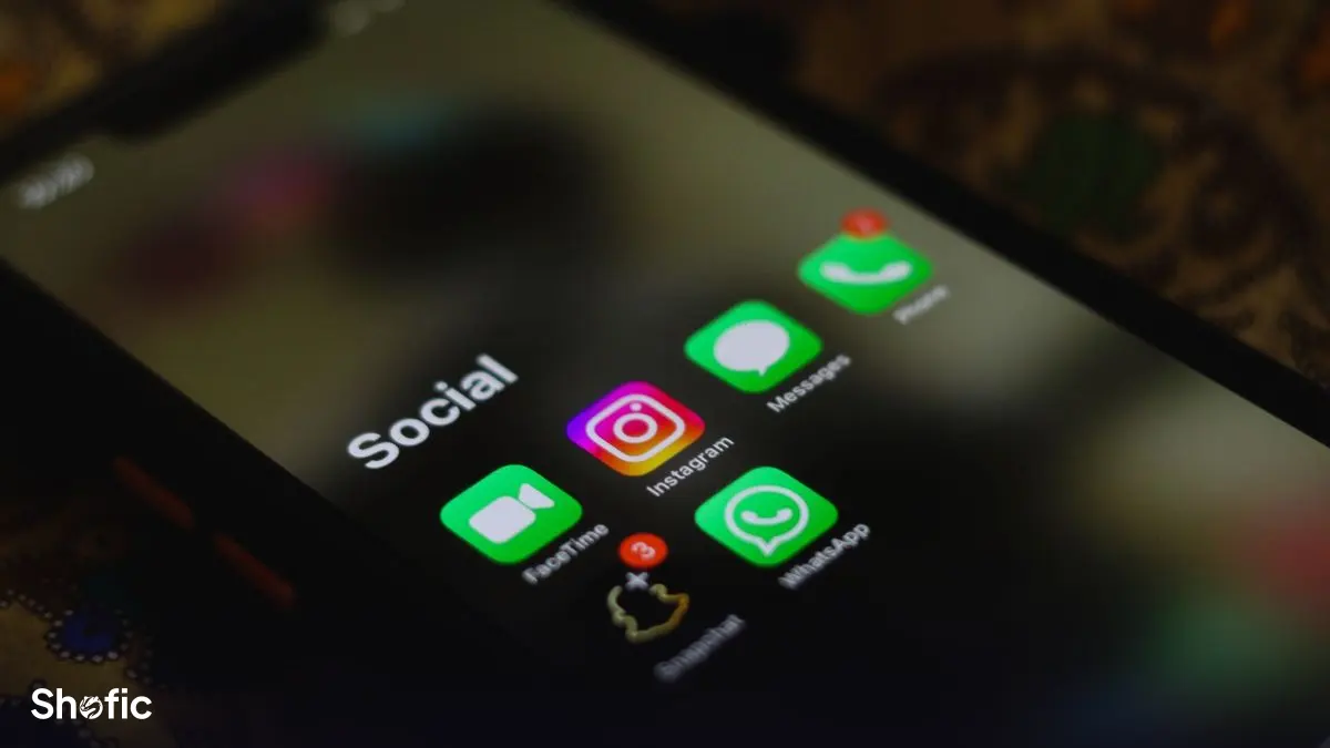 Social media apps on a smartphone home screen