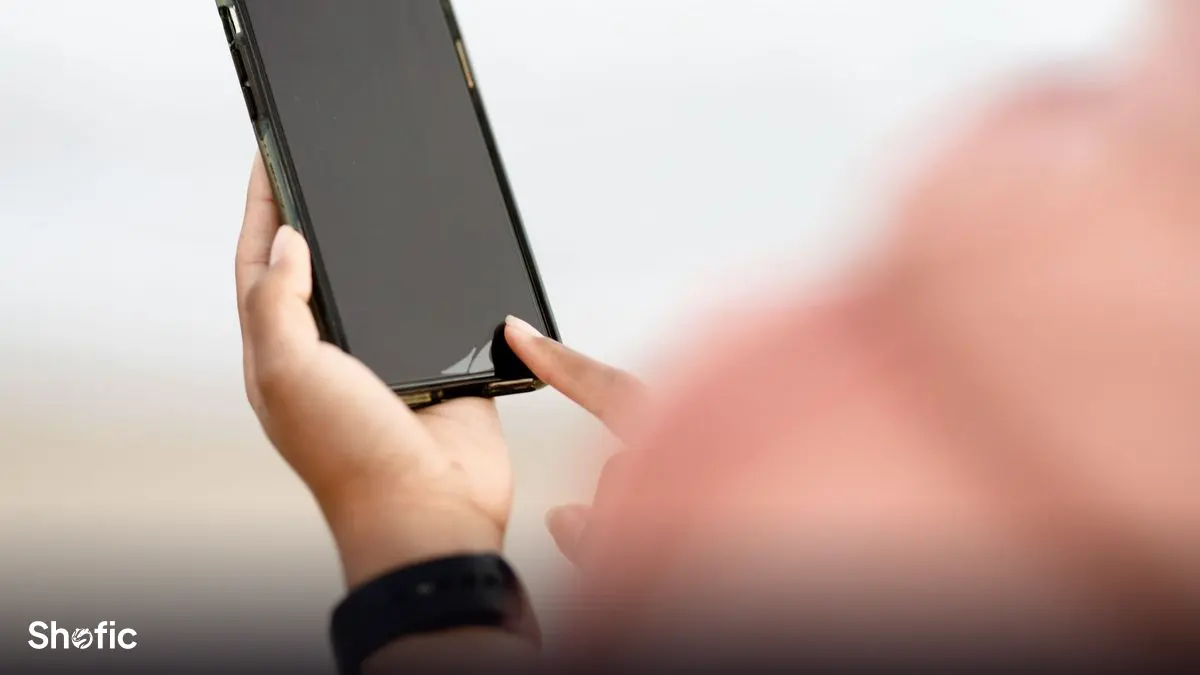 Someone examining a profile closely on a phone