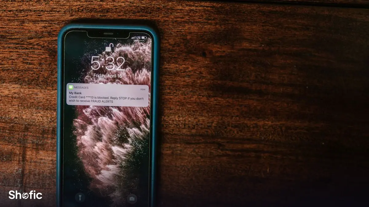 A phone screen at night showing notifications
