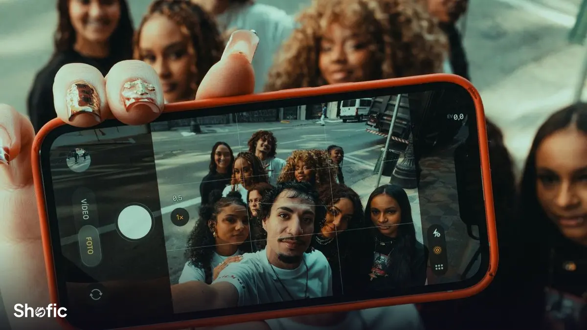 Taking a selfie with a phone’s front camera
