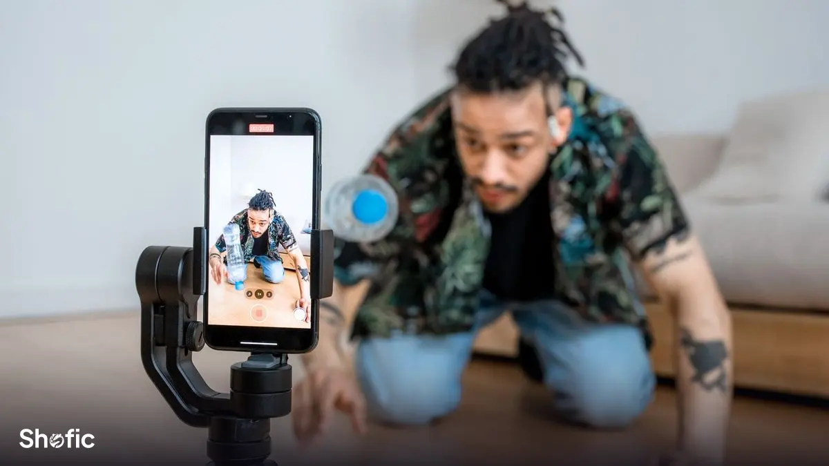 Young creators filming a TikTok video together
