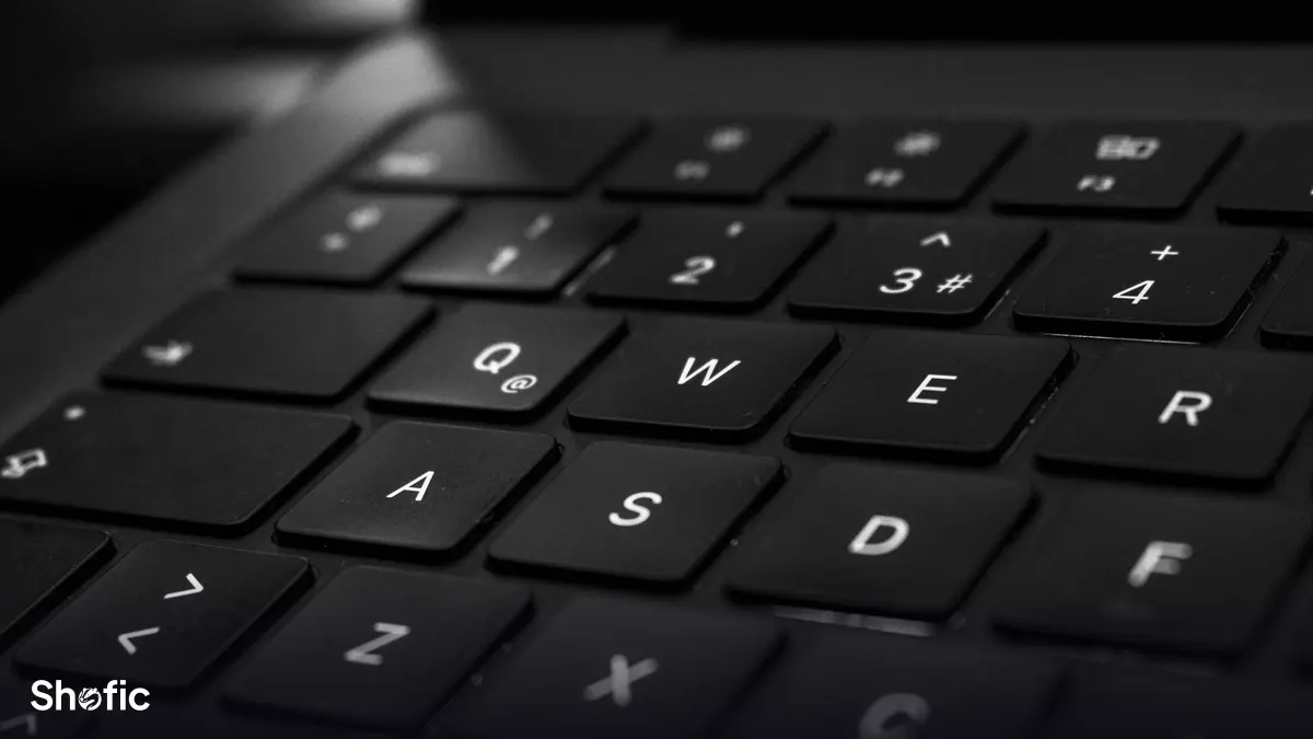 Typing a post on a laptop keyboard