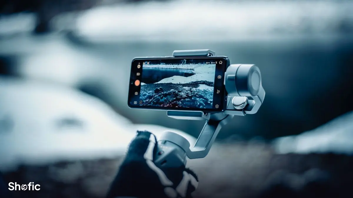 A creator filming a Reel with a phone on a gimbal