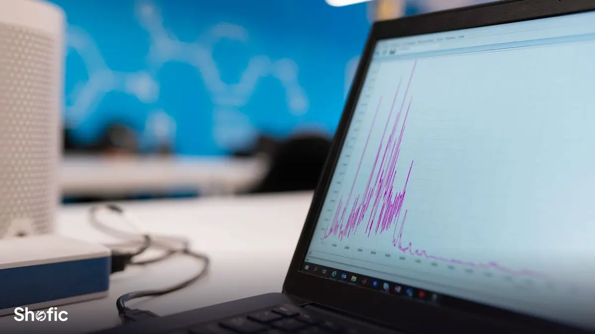 Engagement and retention graphs on a screen