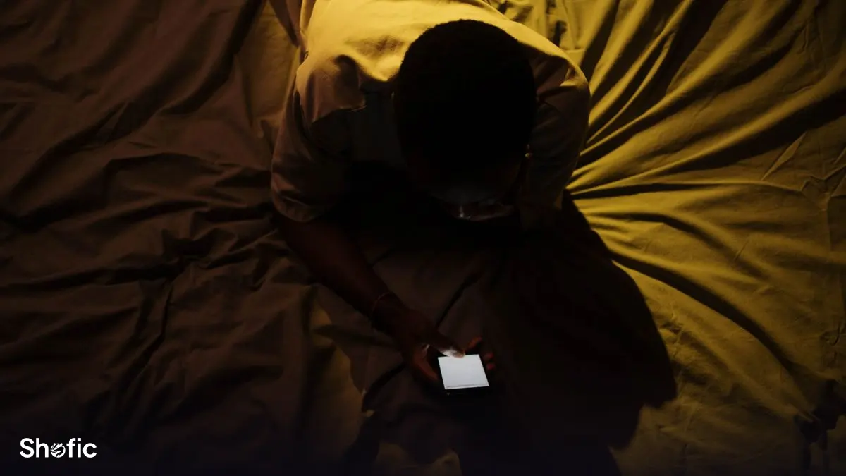 Watching a creator on a phone late at night