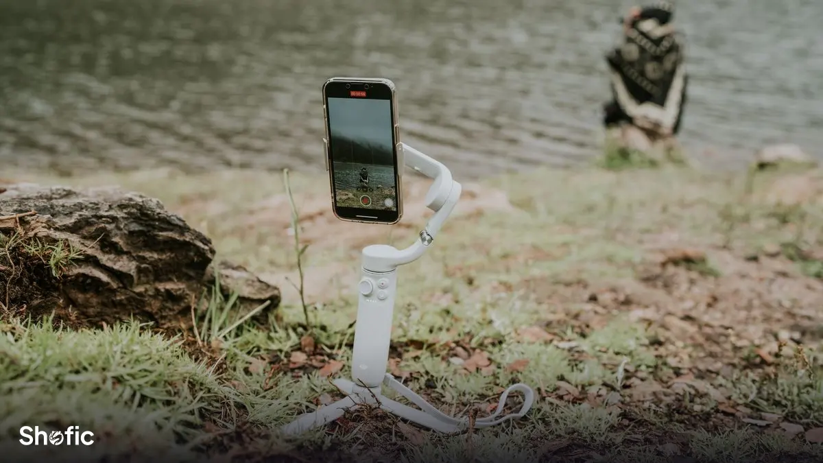 Recording a Snapchat story with a phone outdoors