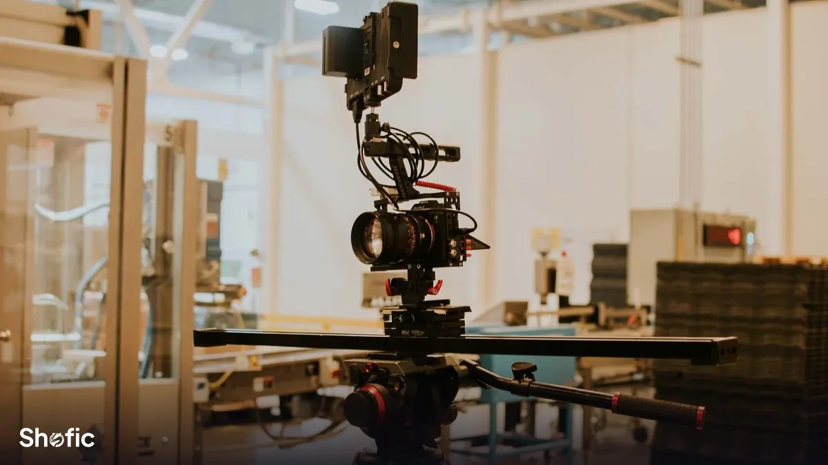 A camera on a tripod set up to film a YouTube video