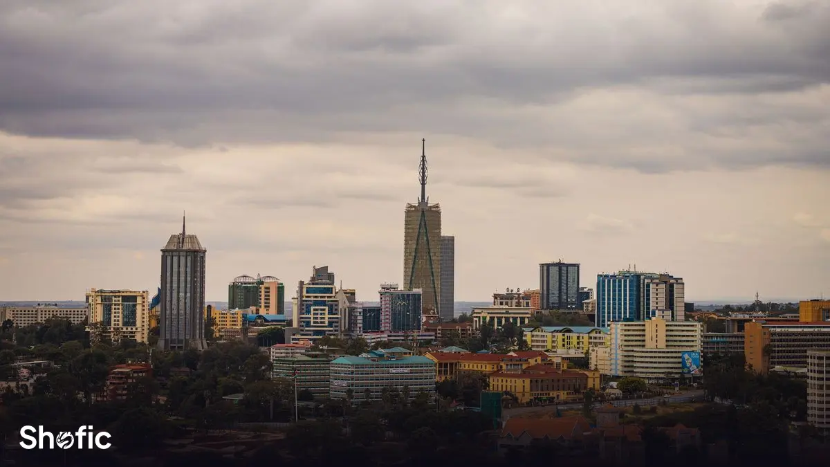 The Nairobi skyline in Kenya