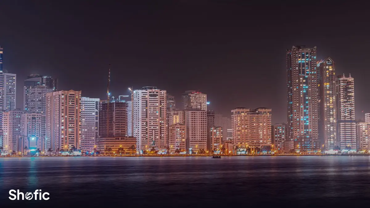 Sharjah city at dusk